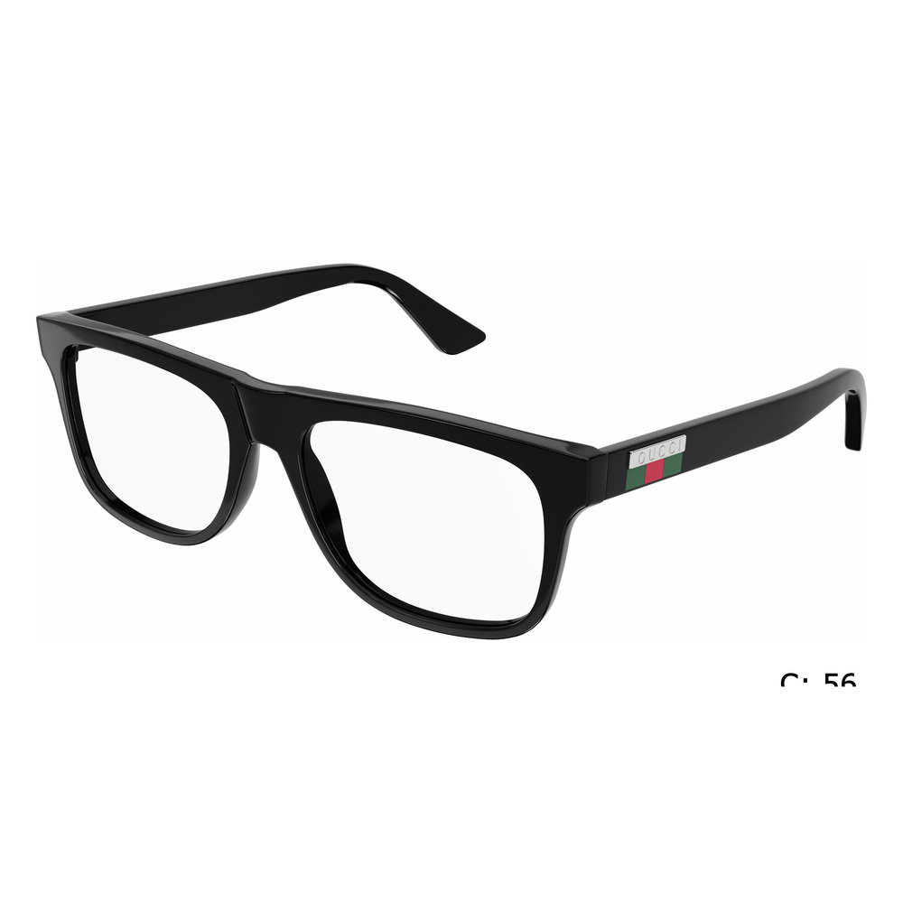 NWT Gucci GG1117o-001 Black Rectangle 56mm Glasses